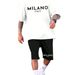 Men's Clothing Short Sleeved Suit Men's Summer New Fashion Trend Short Sleeved T Shirt Shorts Two Piece Suit_viptrois.com