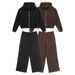 Men's Zip-Up Hoodie & Jogger Set – Heavyweight Streetwear Two-Piece (S-XXL, Black/Brown)_viptrois.com