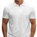Men's Clothing Summer Jacquard Brocade Ammonia Seamless Cool Short Sleeved Men's T Shirt Casual Solid Color Lapel High End Polo Shirt_viptrois.com