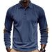 Men's Retro Corduroy Loose Casual Lapel Long Sleeved Shirt Patch Polo Shirt_viptrois.com