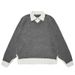 2025 Autumn Men's Clothing Simple Korean Old Money Style Knitted Polo Collar Sweater Two-Piece Base Shirt_viptrois.com