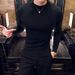 FW11110 2025 Winter Fleece Lined Half Turtleneck Sweater Base Shirt Men Slim Fit Non-Iron Pullover Long Sleeve Casual_viptrois.com