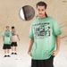 Street Style Plaid Print Reverse-dyed Distressed Frayed Edge Washed Men's T-shirt Trendy Brand T-shirt_viptrois.com