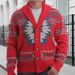 Loom European And American Cross-Border Hot Sale Men's Clothing Autumn Winter Vintage Jacquard Knitwear Turn-Down Collar_viptrois.com