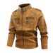 Men's Vintage Washed Leather Jacket – European-Sized Distressed Biker Style (Brown/Black/Denim, M-4XL)_viptrois.com
