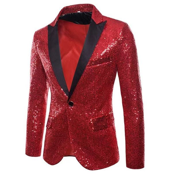 Loom In Stock Men's Casual Nightclub Style Sequin Suit European And American Performance Costume Export Cross-Border Plus_viptrois.com