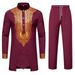 Men's Clothing New Men's Robe Fashion Hot Stamping Printing Suit Size Muslim Casual Two Piece Suit_viptrois.com