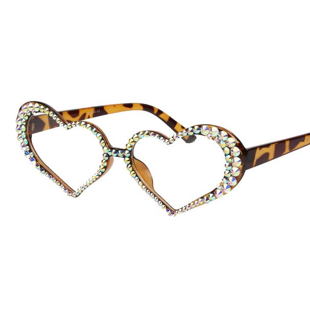European And American New Peach Heart Diamond Sunglasses For Women Cute Cat Eye Heart Shaped Sunglasses With Diamonds Handmade Glasses_viptrois.com