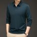 Nordmann Cross-Border Wholesale Men's Long Sleeve Scissor Collar T-Shirt Polo Spring Autumn Middle-Aged Loose Casual Versatile_viptrois.com