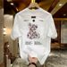 TKPA Men's T-shirt Summer New Style American Street Cartoon Printed Bear Cotton Loose_viptrois.com