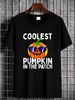 Coolest Pumpkin In The Patch Halloween Boys Girls T-Shirt Stylish Fashion Graphic Versatile Women Women Top Graphic Tees Unisex Streetwear Female T-Shirt For Women Casual Designer Clothes Print Round Neck Short Sleeve Stretched Soft Summer Breathable_viptrois.com