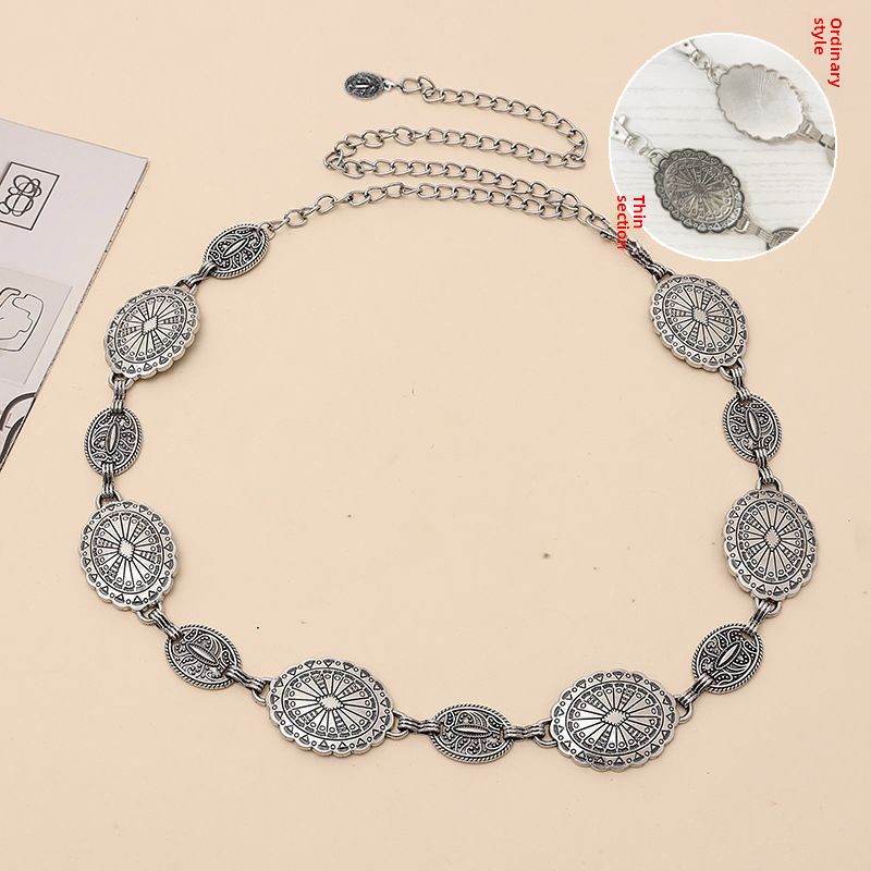 European and American high-grade fashion metal waist chain Women's retro popular Bohemian ethnic style with dress shirt_viptrois.com