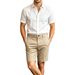 Summer Men's Casual Shorts Business Commuter Solid Color Five Point Pants Simple Versatile Dress Pants_viptrois.com