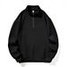 Men's Retro Half-Zip Polo Sweatshirt - Relaxed Fit Stand Collar Long Sleeve Pullover For Casual Wear (Available In 7 Sizes & 6Colors)_viptrois.com