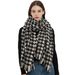 Unisex Women's autumn and winter thickened dual-purpose checkered bib scarf_viptrois.com