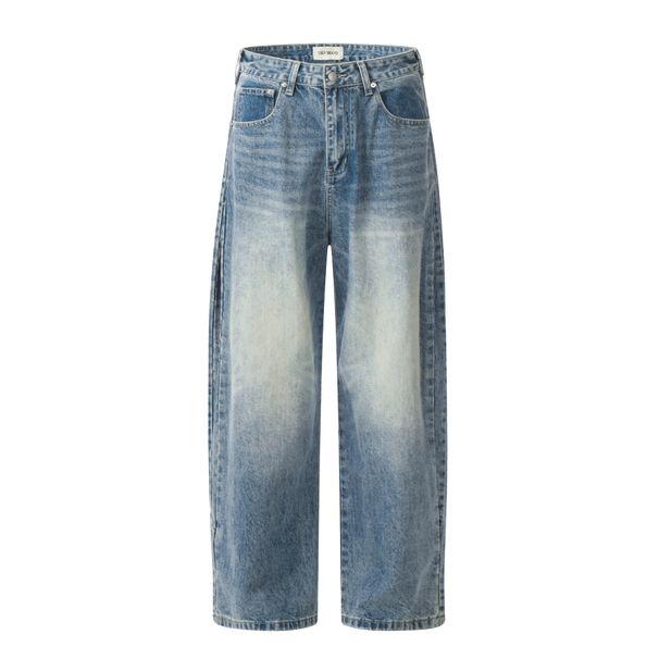 Men's Clothing Washed Blue Jeans For Men And Women Trendy And Versatile Loose And Casual Cleanfit Pants_viptrois.com