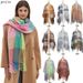 Unisex Plaid scarf with thick tassel bib rainbow scarf shawl_viptrois.com