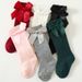 Toddler Girls Clothing Baby Big Bow Dress Girl Student Princess Socks Long Loose Socks_viptrois.com