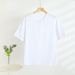 Men's Cotton Round Neck One Button Short Sleeved T-shirt, Loose Simple Solid Color Base Shirt, Summer Sweat Absorbing_viptrois.com