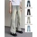American Street Wash Versatile Micro Flared Jeans, Distressed Zipper Casual Pants, Vibe Trendy Pants_viptrois.com