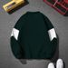 Men's Heavyweight Casual Streetwear Pullover With Los Angeles Lettering & Geometric Print – Relaxed Fit Polo Collar Long Sleeve Tee_viptrois.com