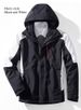 Jacket Men's Outdoor Three-in-one Removable Cold-proof Clothing Women's Two-piece Ski Clothing Windproof And Waterproof_viptrois.com