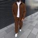 Men's Corduroy Jacket & Pants Set - Classic Casual Outfit For Autumn & Spring (Khaki/Black/Olive/Brown/Grey/Sky Blue, S-Xxxl)_viptrois.com