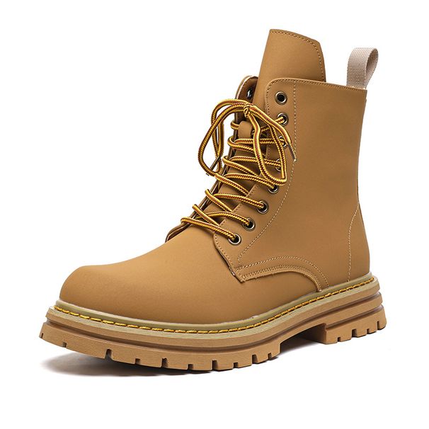 Men's Shoes High-top Men's Retro Tooling Shoes High-end Thick-soled Heightening Comfortable Martin Boots_viptrois.com