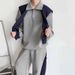 Hoodie Jacket With Shawl Polo Collar, Minimalist Design Top_viptrois.com