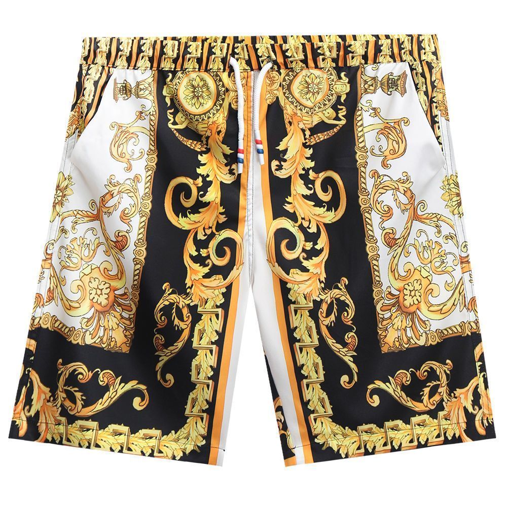 2026 Beach Printed Loose Casual Shorts, Men's Summer Ice Silk Thin Quick-dry Straight Shorts_viptrois.com