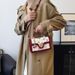 Women's Bags New Cute Cherry Print Messenger Bag Twisted Handbag Small Square Bag Fresh Contrast Color Design Girls Bag_viptrois.com