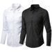 Men's Clothing Men's Long Sleeved No Iron Business Professional Working Men's White Casual Suit Shirt_viptrois.com