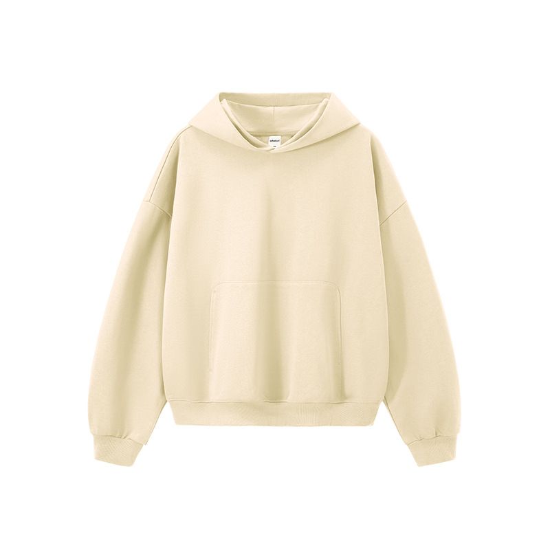 "Men's Boxy Cropped Hoodie - 380GSM Heavyweight Dragon Scale Pullover With Drop Shoulder & Kangaroo Pocket"_viptrois.com