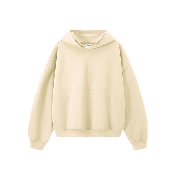 "Men's Boxy Cropped Hoodie - 380GSM Heavyweight Dragon Scale Pullover With Drop Shoulder & Kangaroo Pocket"_viptrois.com
