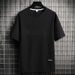 Men's Clothing Short Sleeved T Shirt Men's Summer Trendy Brand Steel Stamped Letter Printing Half Sleeved Clothing Loose Ice Silk T Shirt_viptrois.com