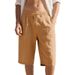 Men's Summer Linen Shorts Thin Beach Casual Loose Straight Capri_viptrois.com