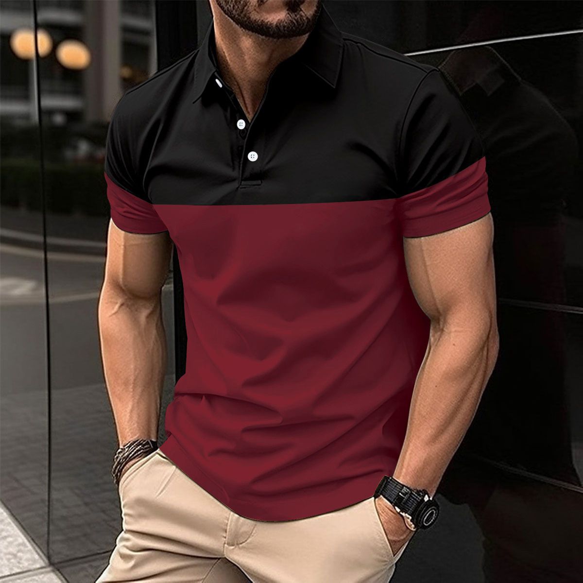 Summer Men's Short Sleeved Polo Shirt Business Casual Collar T-shirt Plus Size Breathable Top European And American Plus Size_viptrois.com