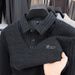 1 Two-Piece Sweate, Autumn And Winter, Fleece-Lined, Thickened, Middle-Aged Dad's Casual Warm Top, Base Shirt_viptrois.com