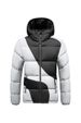 Men's Lightweight Winter Jacket With Graphene Lining, Contrast Color Design, Thickened Hooded Zip-Up Coat For Casual & Outdoor Activities_viptrois.com