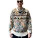 Loom Loom European Style Personality High-End Geometric Pattern Color-Block Slim Fit Knitted Men's Trendy Brand Round Neck_viptrois.com