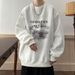 Sweater Men's Crew Neck 2026 Autumn And Winter New Trendy Brand Fashion Versatile Printed Top Men's Korean Version Velvet Casual Long Sleeves_viptrois.com