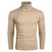 Men's Ribbed High-Neck Sweater – European Fit Thermal Knit With Anti-Pilling Finish (Breathable Polyester Blend, M-3XL, Minimalist Striped Design)_viptrois.com