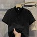 Men's Clothing Shirt Men's Short Sleeved Shirt Summer Ultra Thin New Style Fashionable Handsome Solid Color Trendy Casual Shirt Tops_viptrois.com