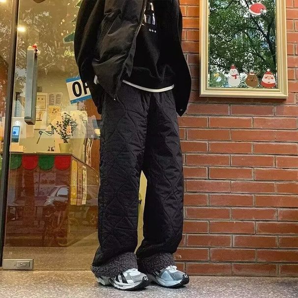 Women's Winter Fleece-Lined Pants – Windproof Polyester Trousers With 3D Print & Adjustable Drawstring (M-3XL, Thermal Insulation)_viptrois.com