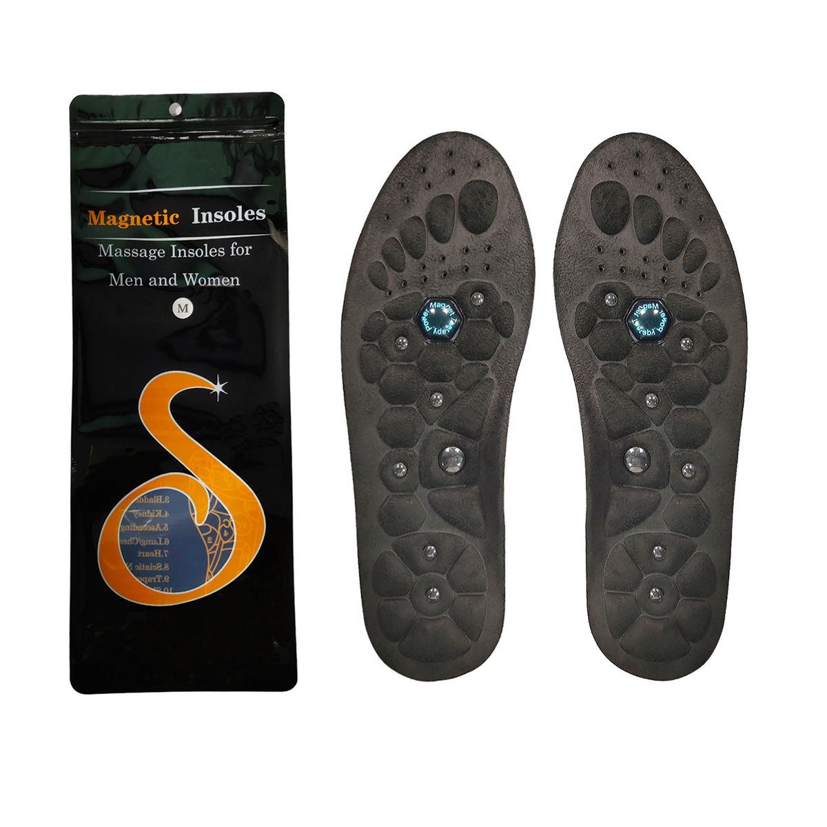 Magnetic Acupressure Shoe Insoles – Breathable EVA Arch Support With Reflexology Massage For Men/Women (5 Colors)_viptrois.com