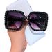 Internet Celebrity Hot Girl Sunglasses Cross Border Personalized Diamond Glasses Fashionable And Versatile Simple Square Frame Sunglasses For Women_viptrois.com