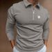 2025 Frühling Herbst Männer Langarm Reiß Verschluss Polos Hirt, Männer Lässig Golf Streifen Polos Hirt._viptrois.com