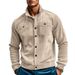 Men's Clothing Corduroy Collar Jacket Retro American Style Multi-Pocket Workwear Black Blue Khaki V-Neck Long Sleeve Casual Basic_viptrois.com