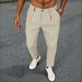Summer Men's Slim Fit Cropped Casual Pants Solid Color Business Style Slim Straight Leg Dress Pants Trendy Versatile_viptrois.com