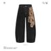 Men's Clothing Retro Machete Design Jeans Men And Women Trendy Brand Wide Leg Loose Cleanfit Pants Summer_viptrois.com